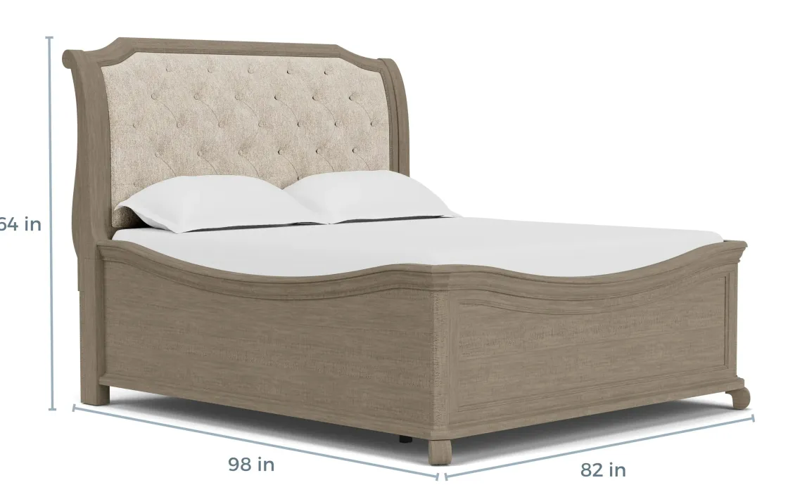 Mor Furniture Bellamy Sleigh Bed W/ Storage In White, Queen