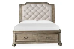 Mor Furniture Bellamy Sleigh Bed W/ Storage In White, Queen