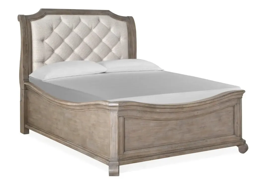 Mor Furniture Bellamy Sleigh Bed W/ Storage In White, Queen