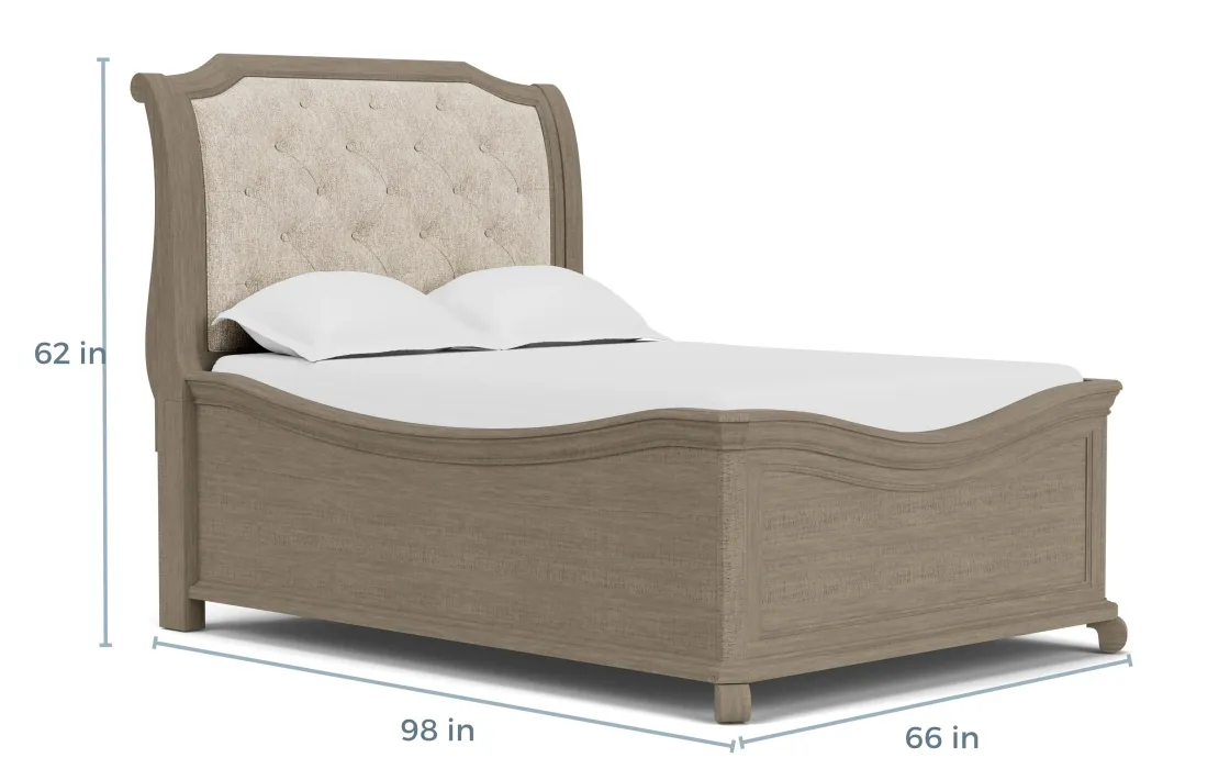 Mor Furniture Bellamy Sleigh Bed W/ Storage In White, Queen