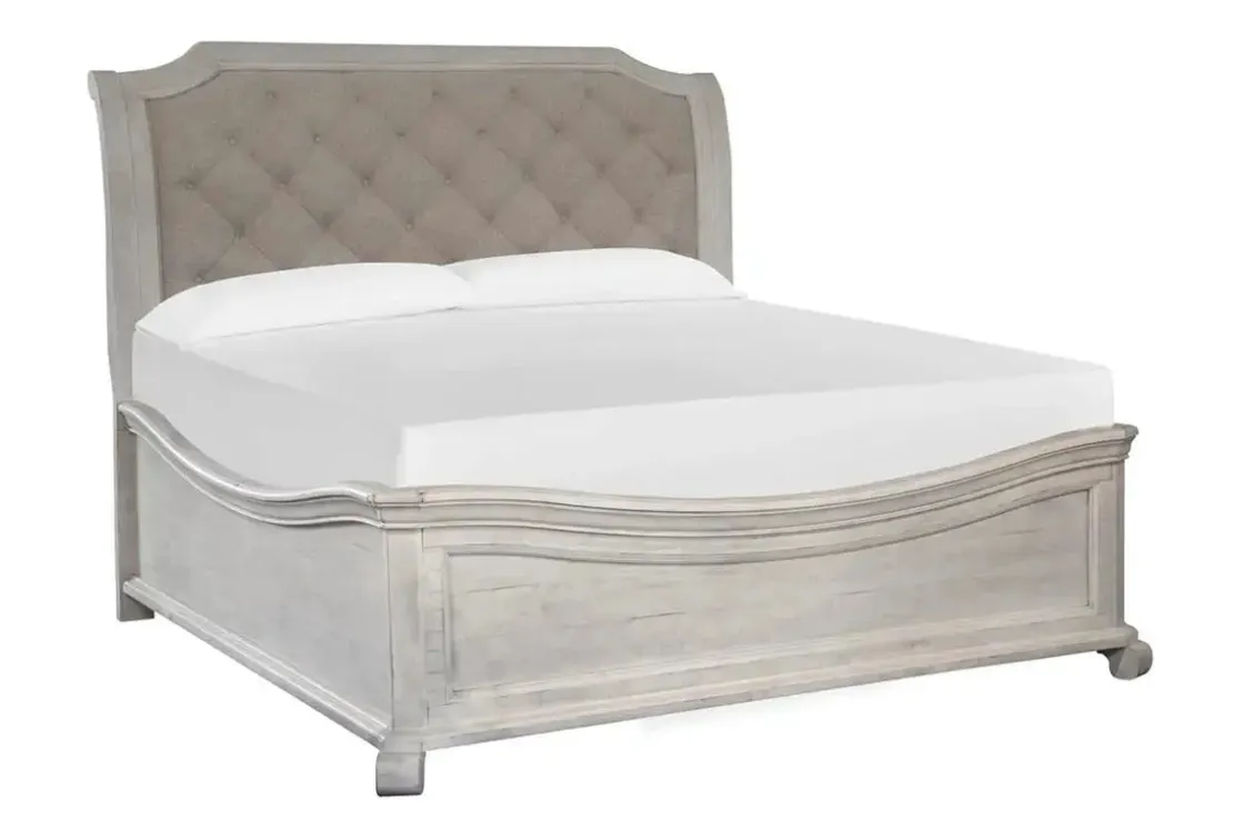 Mor Furniture Bellamy Sleigh Bed W/ Storage In White, Queen