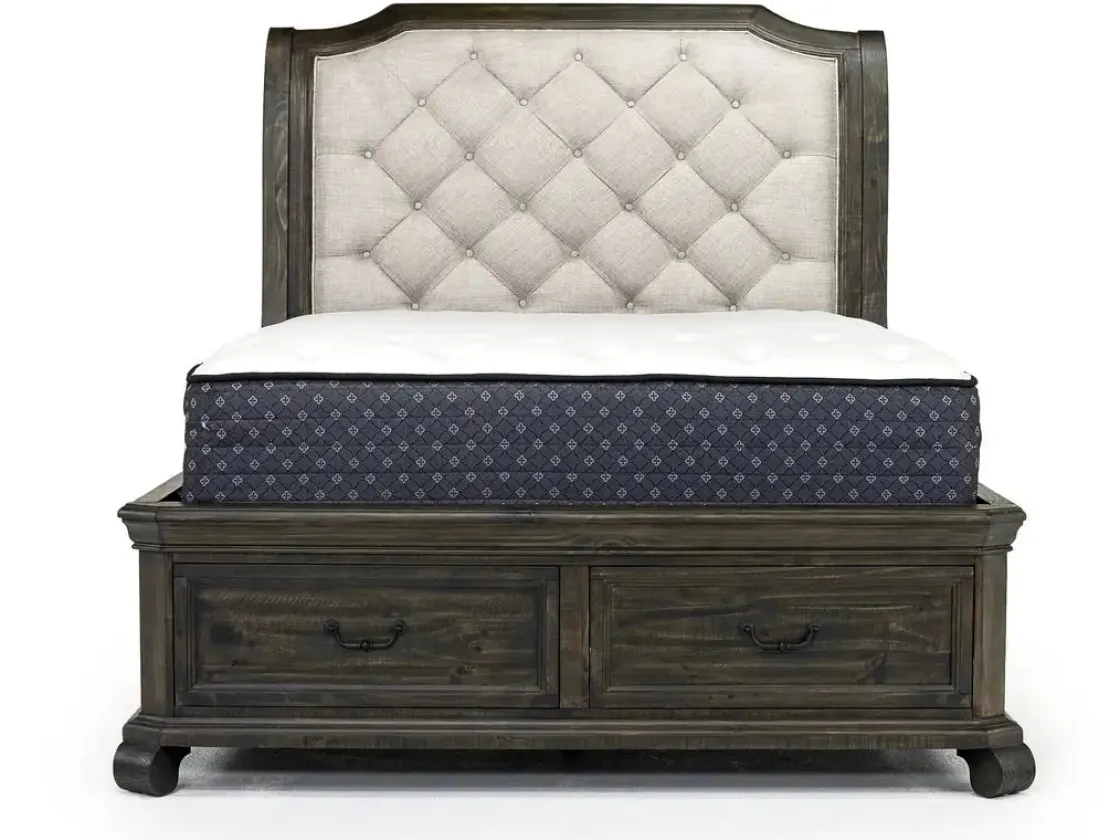 Mor Furniture Bellamy Sleigh Bed W/ Storage In White, Queen