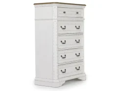 Mor Furniture Bellevue Chest In Antique White & Walnut