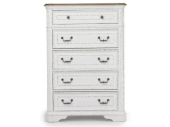 Mor Furniture Bellevue Chest In Antique White & Walnut