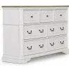 Mor Furniture Bellevue Dresser In Antique White & Walnut