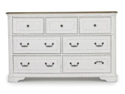 Mor Furniture Bellevue Dresser In Antique White & Walnut