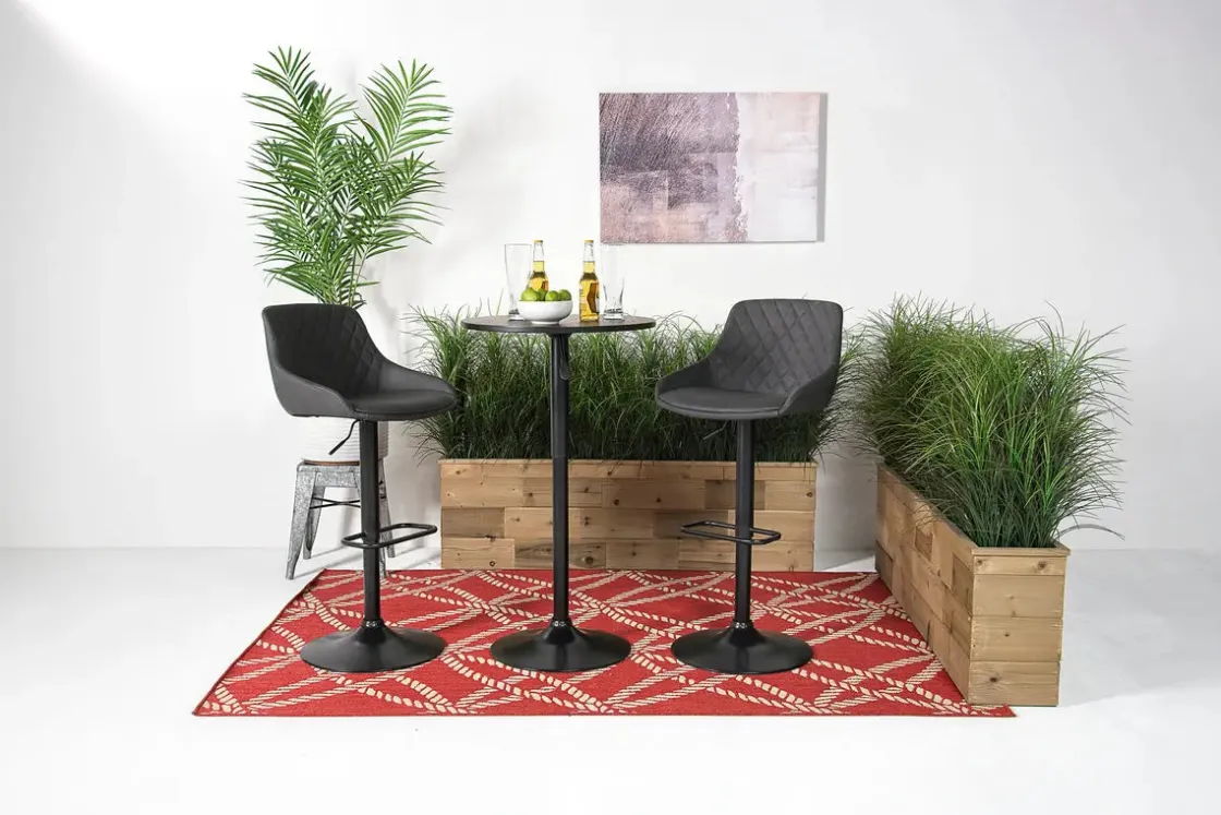 Mor Furniture Bentley Adjustable Height Round Pub Table In Black, Swivel