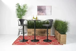 Mor Furniture Bentley Adjustable Height Round Pub Table In Black & 2 Eagle Barstools, Swivel
