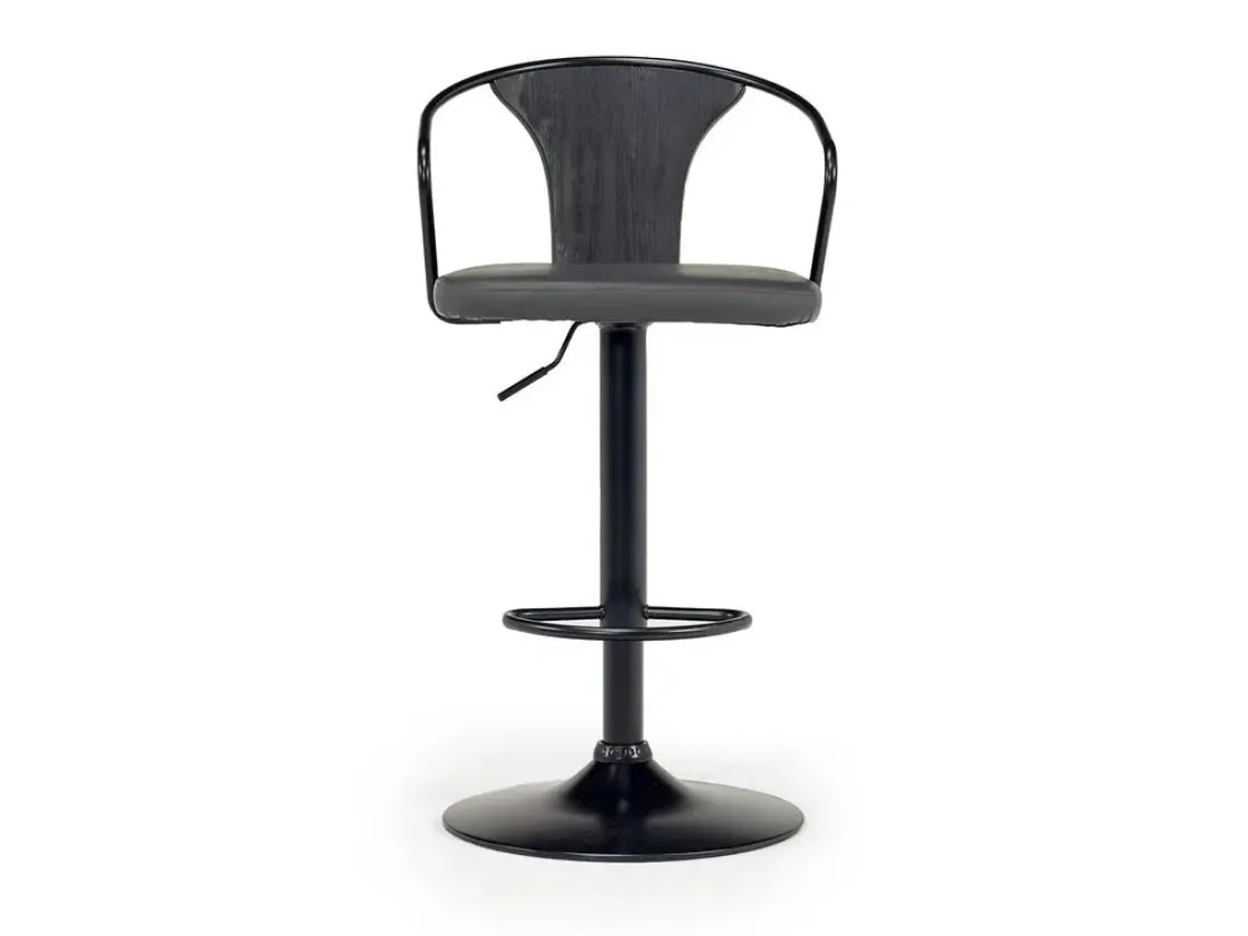 Mor Furniture Bentley Adjustable Height Round Pub Table In Black & 2 Eagle Barstools, Swivel
