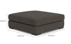 Mor Furniture Bermuda Oversized Ottoman In Telly Linen