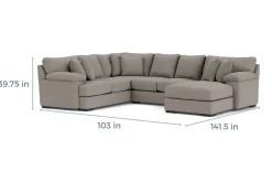Mor Furniture Bermuda Tux Loveseat Chaise Sectional Ii In , Left Facing