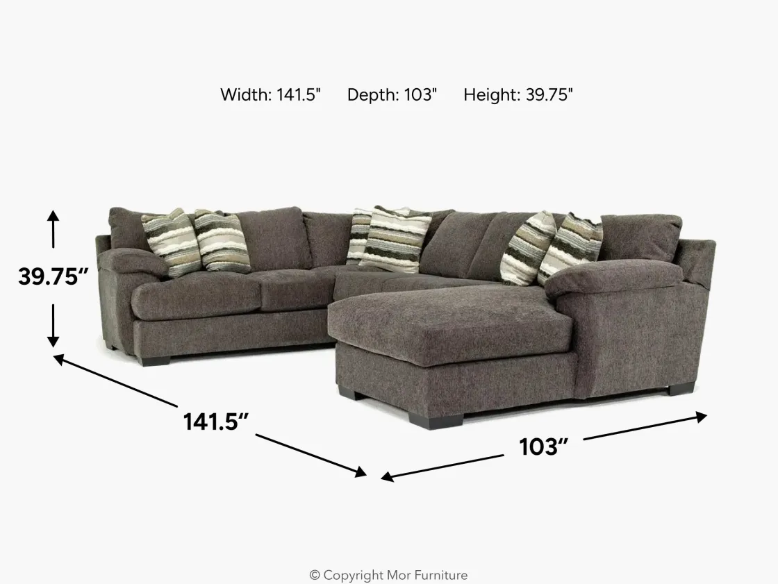 Mor Furniture Bermuda Tux Loveseat Chaise Sectional Ii In , Left Facing