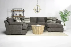Mor Furniture Bermuda Tux Loveseat Chaise Sectional, Left Facing, Down - Custom Order