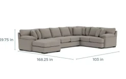 Mor Furniture Bermuda Tux Sofa Chaise Sectional In , Left Facing