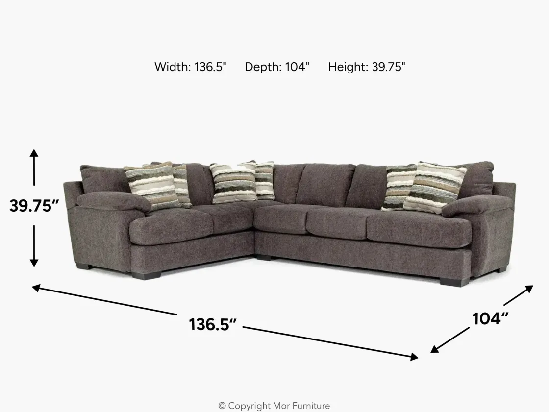 Mor Furniture Bermuda Tux Sofa Sectional In , Left Facing