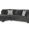 Mor Furniture Biddeford Sofa Chaise In Shadow, Left Facing