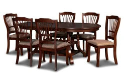 Mor Furniture Bixby Oval Dining Table & 6 Chairs In Espresso