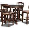 Mor Furniture Bixby Round Counter Height Dining Table & 4 Stools In Espresso