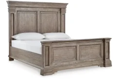 Mor Furniture Blairhurst Panel Bed, Dresser, Mirror & Nightstand In Light Grayish Brown, Queen