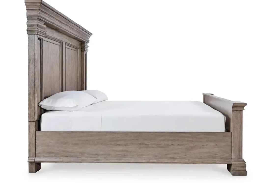 Mor Furniture Blairhurst Panel Bed In Light Grayish Brown, Queen