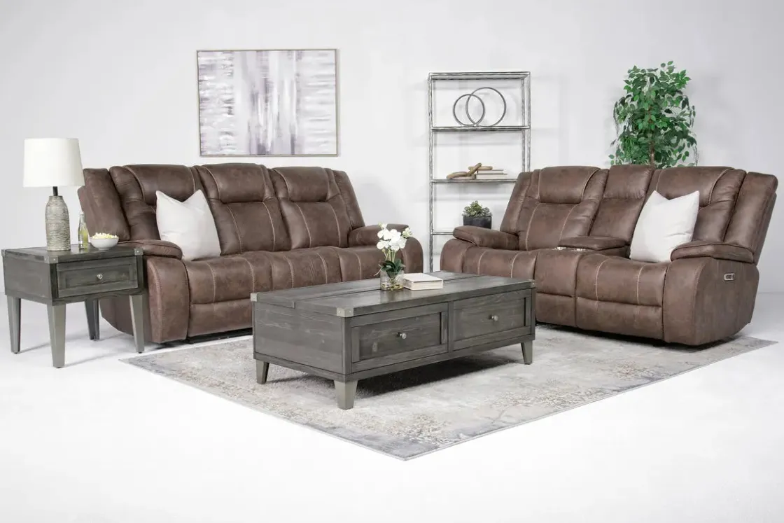 Mor Furniture Blake 2 Power Console Loveseat In