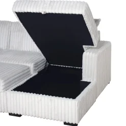 Mor Furniture Bliss Tux Loveseat Chaise Sectional In Mist Gray