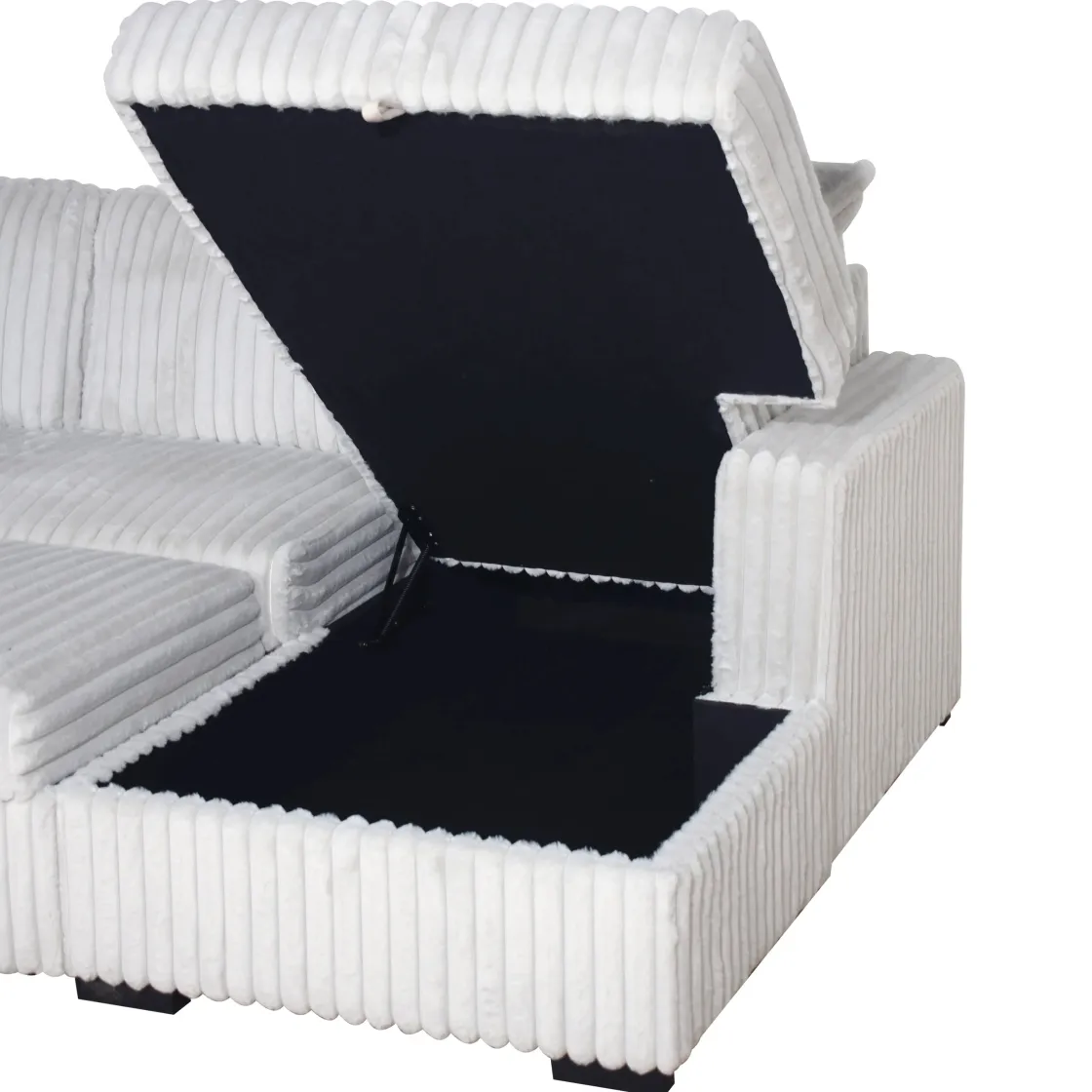 Mor Furniture Bliss Tux Loveseat Chaise Sectional In Mist Gray