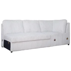 Mor Furniture Bliss Tux Loveseat Chaise Sectional In Mist Gray