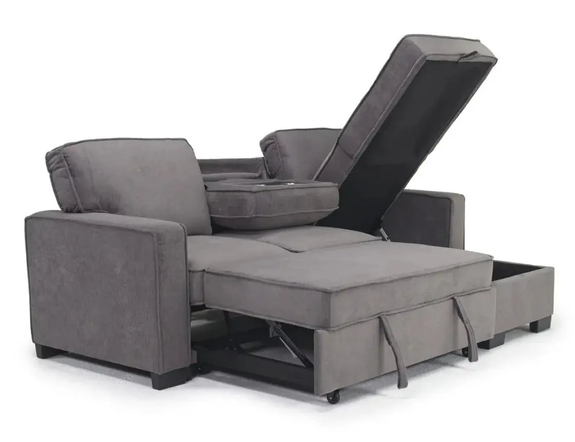 Mor Furniture Bloom Reversible Sofa Chaise In Gray