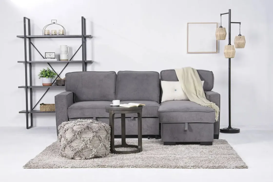 Mor Furniture Bloom Reversible Sofa Chaise In Gray