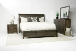Mor Furniture Blue Ridge Panel Bed, Dresser, Mirror & Nightstand In Rustic Gray, Queen