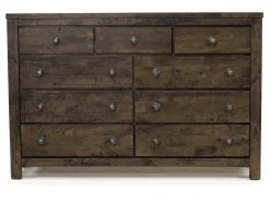 Mor Furniture Blue Ridge Panel Bed, Dresser, Mirror & Nightstand In Rustic Gray, Queen