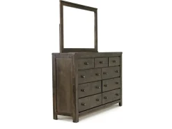 Mor Furniture Blue Ridge Panel Bed, Dresser, Mirror & Nightstand In Rustic Gray, Queen