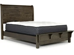 Mor Furniture Blue Ridge Panel Bed, Dresser, Mirror & Nightstand In Rustic Gray, Queen