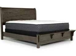 Mor Furniture Blue Ridge Panel Bed, Dresser, Mirror & Nightstand In Rustic Gray, Queen