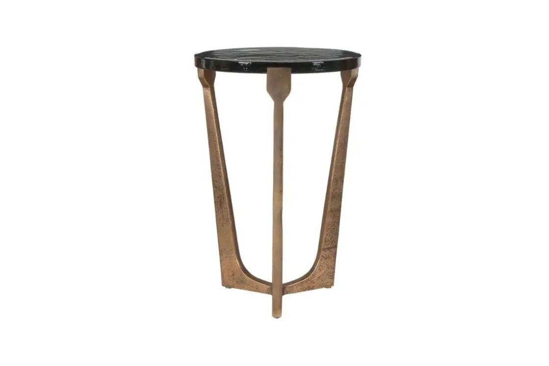 Mor Furniture Bohdi Outdoor Round Accent Table In Gold