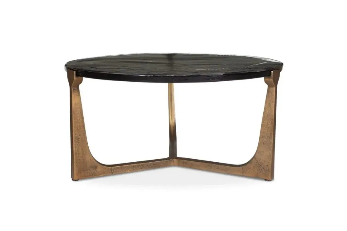 Mor Furniture Bohdi Outdoor Round Coffee Table In Gold
