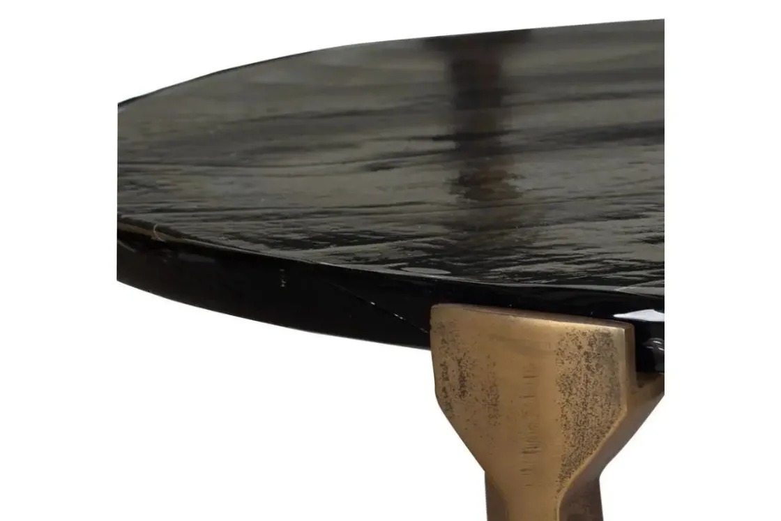 Mor Furniture Bohdi Outdoor Round Coffee Table In Gold