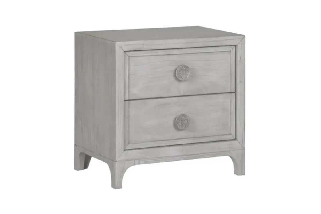 Mor Furniture Boho Chic Platform Bed, Dresser, Mirror & Nightstand In Washed White, Full