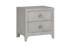 Mor Furniture Boho Chic Platform Bed, Dresser, Mirror & Nightstand In Washed White, Full