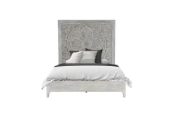 Mor Furniture Boho Chic Platform Bed In Washed White, Full