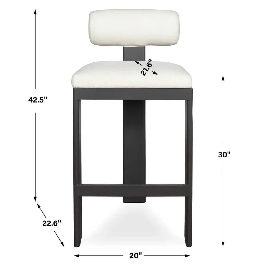 Mor Furniture Bolster Outdoor Barstool In White