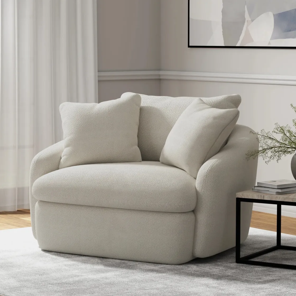 Mor Furniture Boomer Swivel Chair In Dove