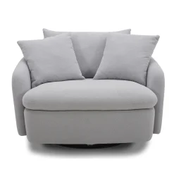 Mor Furniture Boomer Swivel Chair In Dove