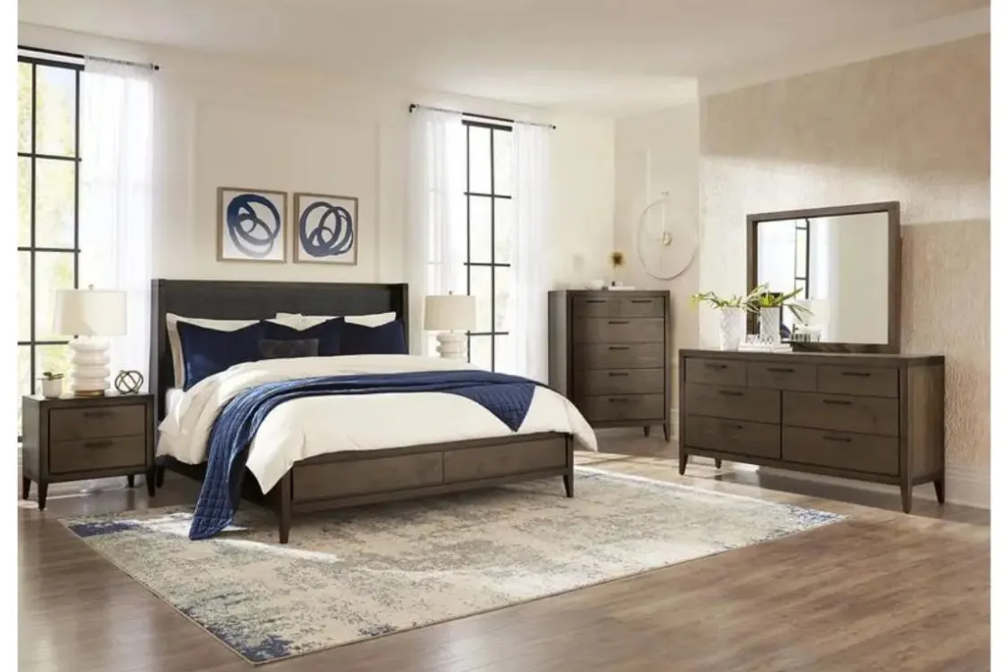 Mor Furniture Boracay Panel Bed W/ Storage In Wild Oats Brown, Queen