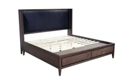 Mor Furniture Boracay Panel Bed W/ Storage In Wild Oats Brown, Queen
