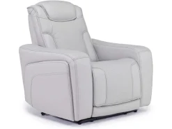 Mor Furniture Bowden 2 Power Recliner In Blanca Light Gray Leather