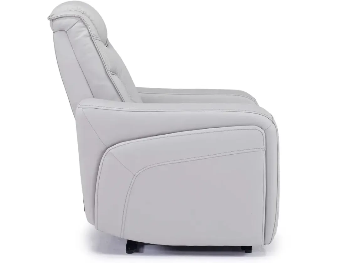 Mor Furniture Bowden 2 Power Recliner In Blanca Light Gray Leather