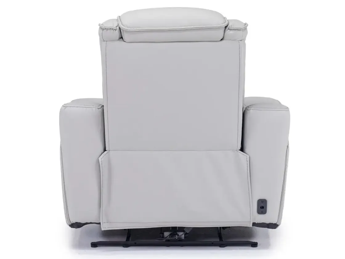 Mor Furniture Bowden 2 Power Recliner In Blanca Light Gray Leather