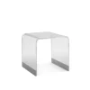 Mor Furniture Bowie End Table In Clear Acrylic/Brushed Stainless Steel